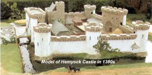 Model of Hemyock Castle in 1380s. Note white external rendering